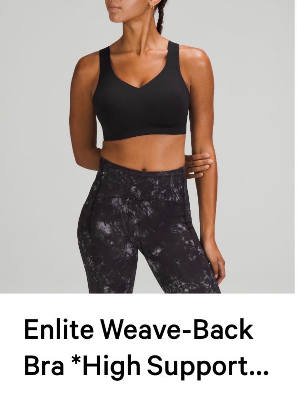 Lululemon Enlite Weave-Back Black Sports Bra High Support